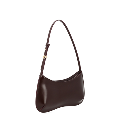 Le Bisou Medium Calf Leather Shoulder Bag - Bordeaux (Dark Burgundy) - Image 3