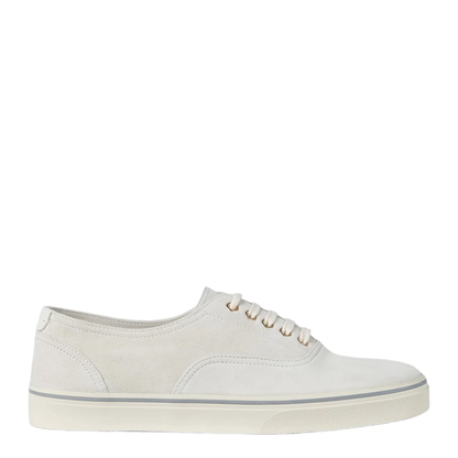 White Suede Calfskin Sneakers - Image 1