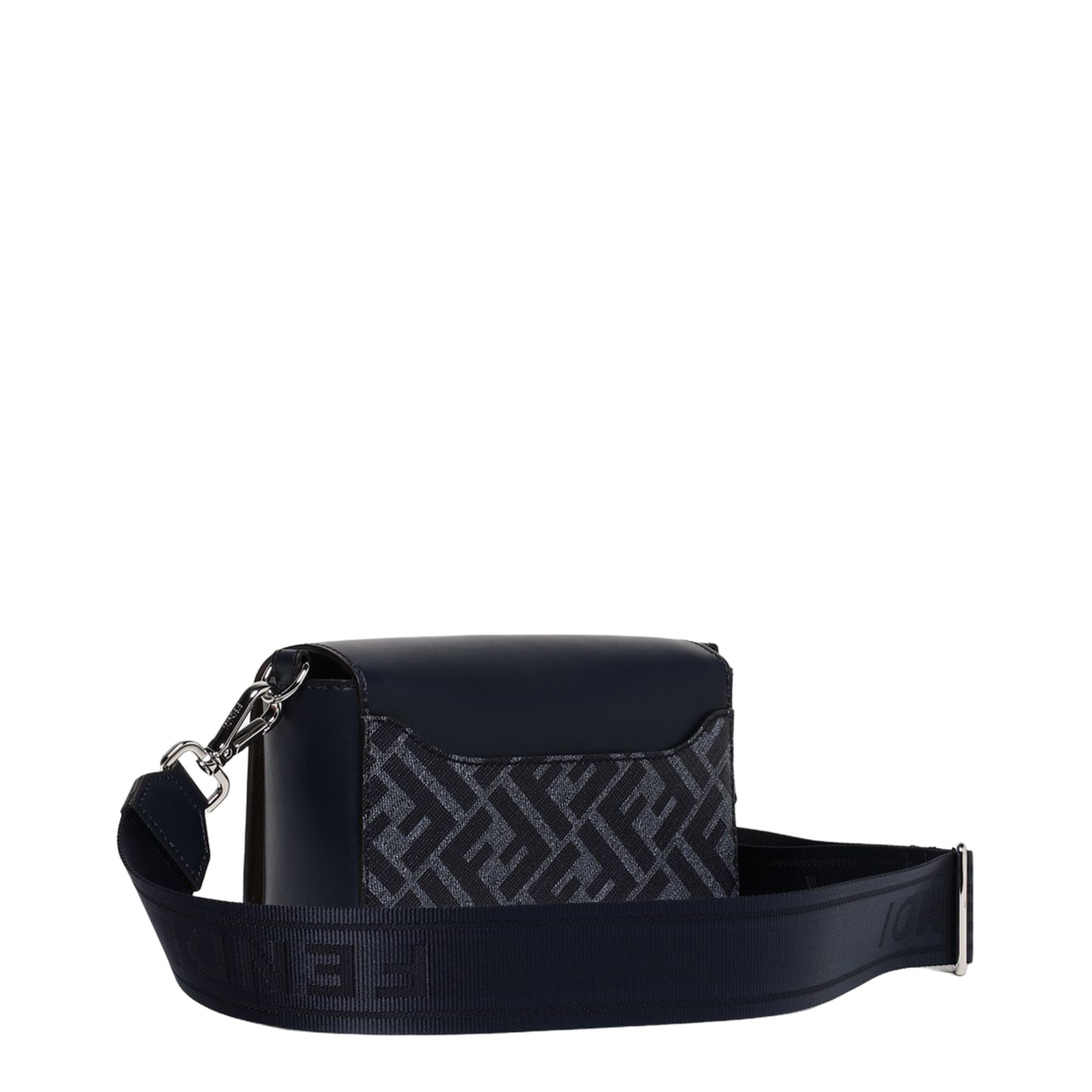 FF Leather Crossbody Bags - Navy Blue - Image 3