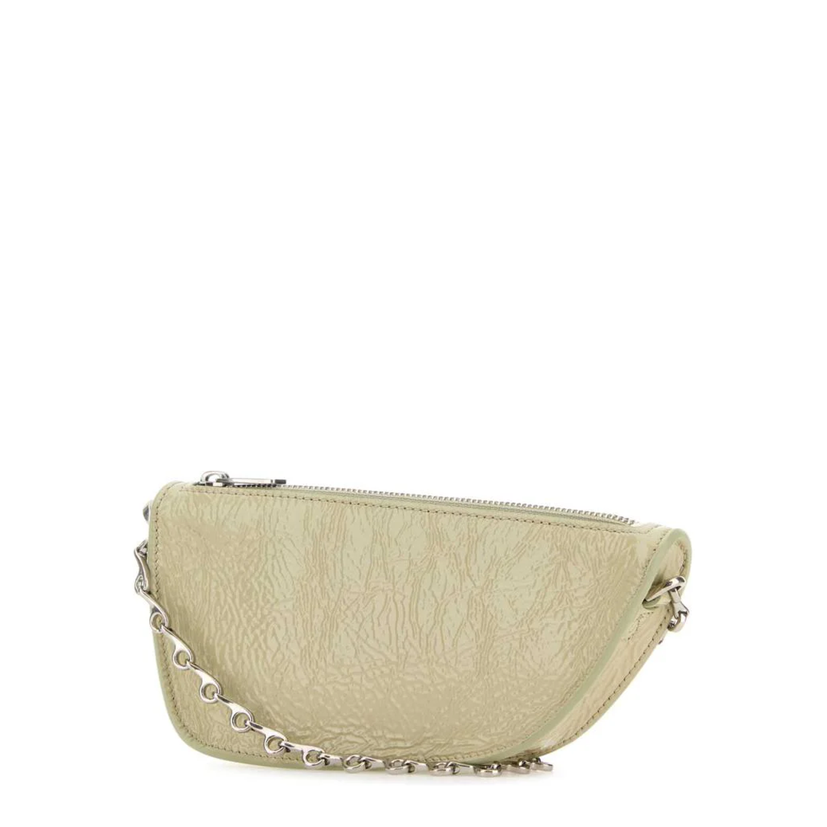 Pastel Green Leather Micro Shield Crossbody Bag - Image 2