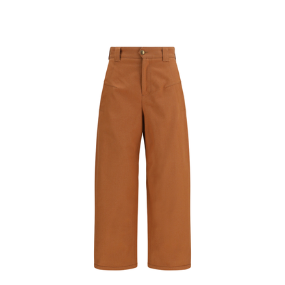 Cotton Canvas Barrel-Leg Pants - Image 1