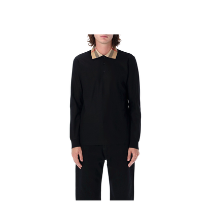 Beige Polo Shirt With Long Sleeves - Image 3
