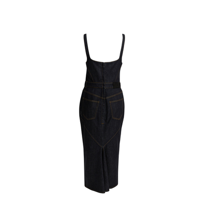 Sheath Dress In Raw Denim - Image 2