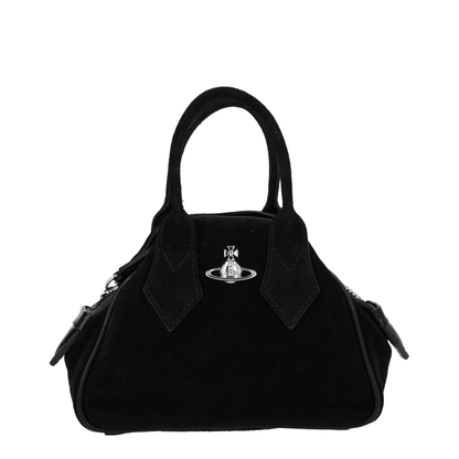 Yasmine Mini Suede Leather Handbag - Black - Image 1