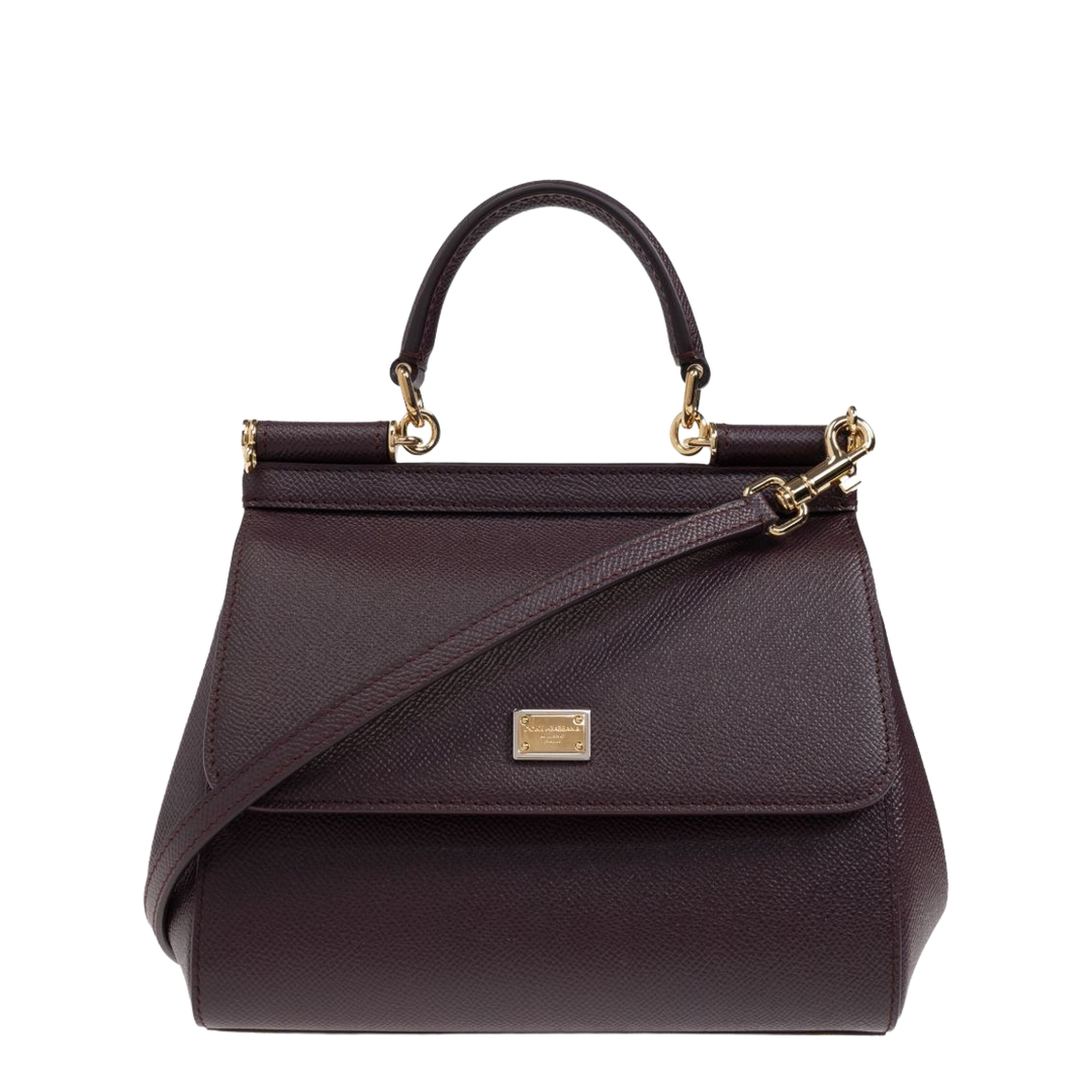 Sicily Small Calfskin Handbag - Bordeaux - Image 1