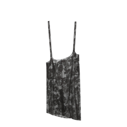 Brown Chantilly Lace Midi Skirt with Straps - Image 2