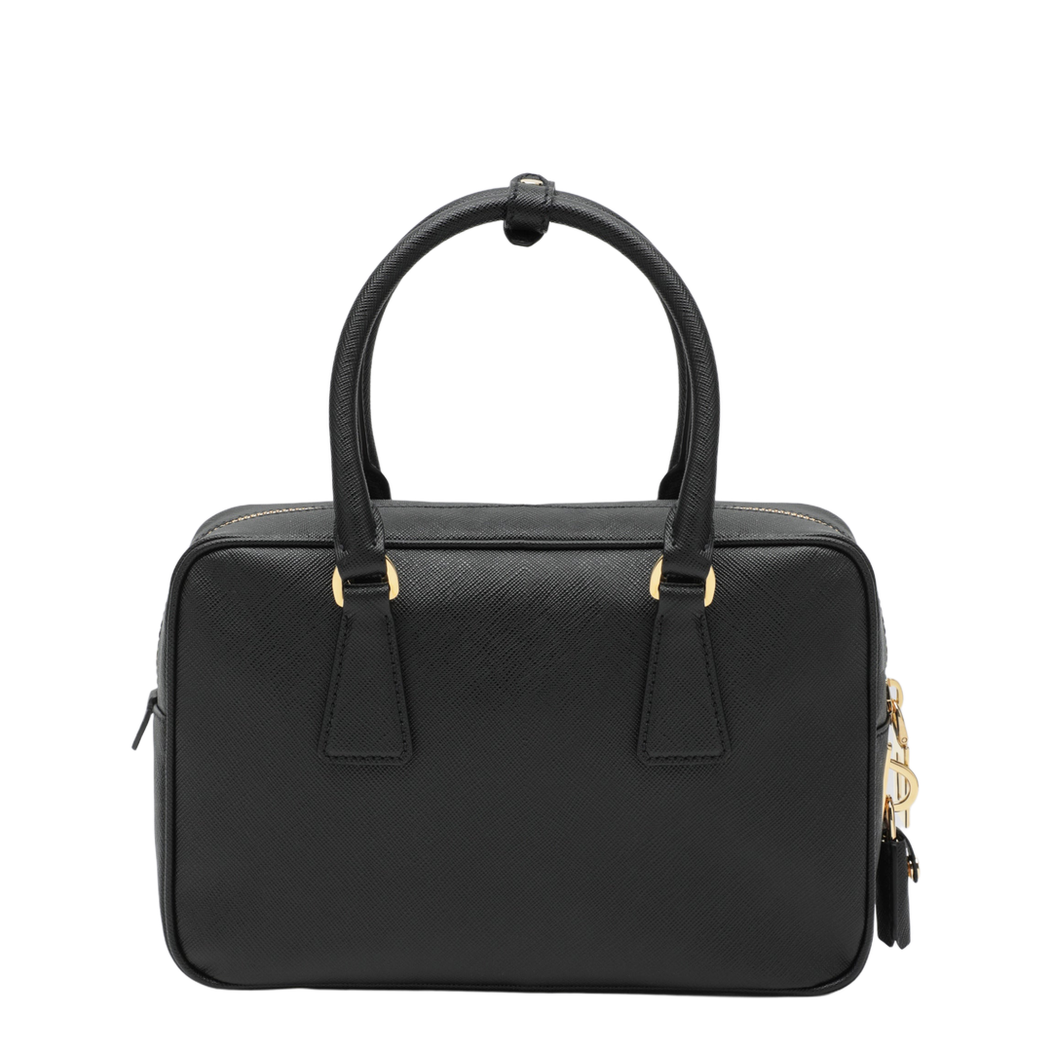 Black Saffiano Leather Top-Handle Bag - Image 2
