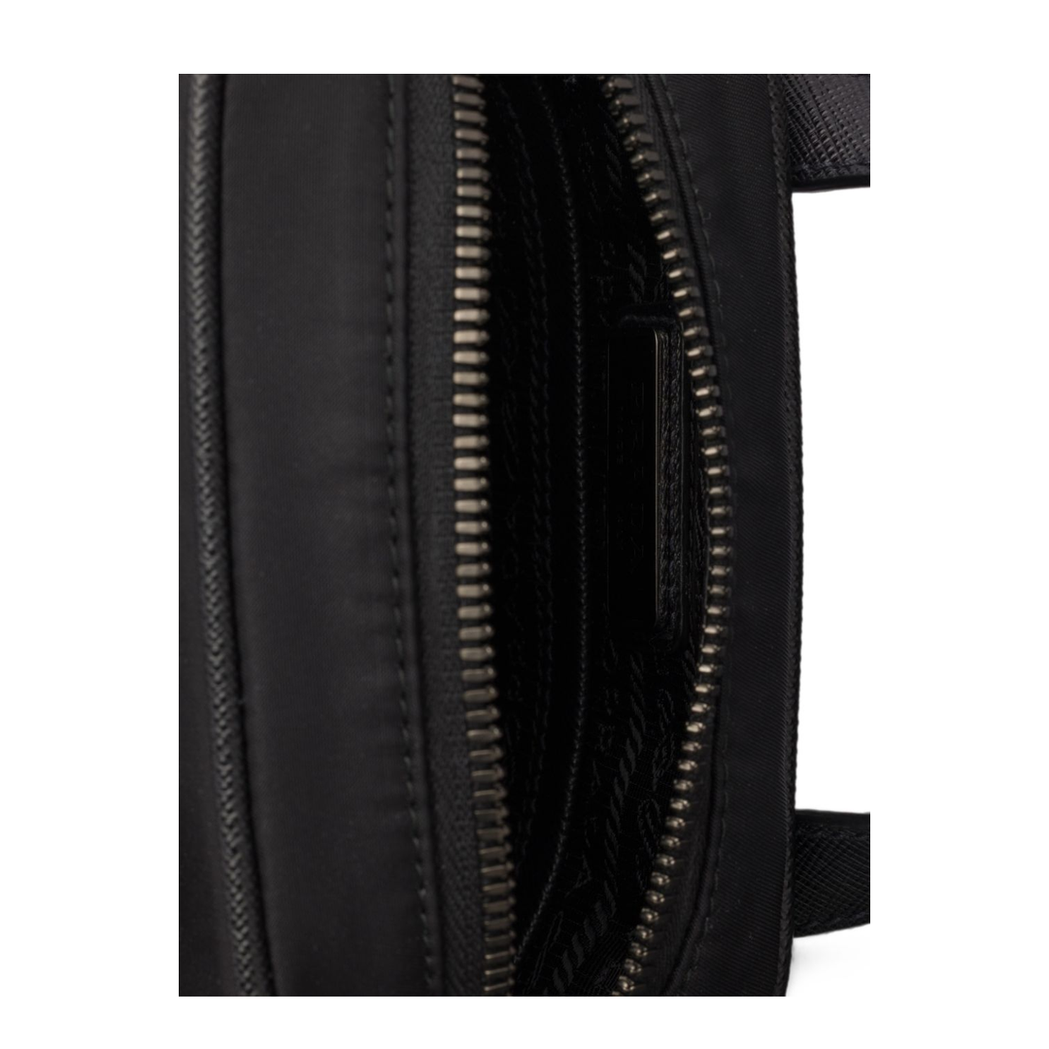 Re-Nylon with Saffiano Leather Trim Shoulder Bag - Black - Image 2