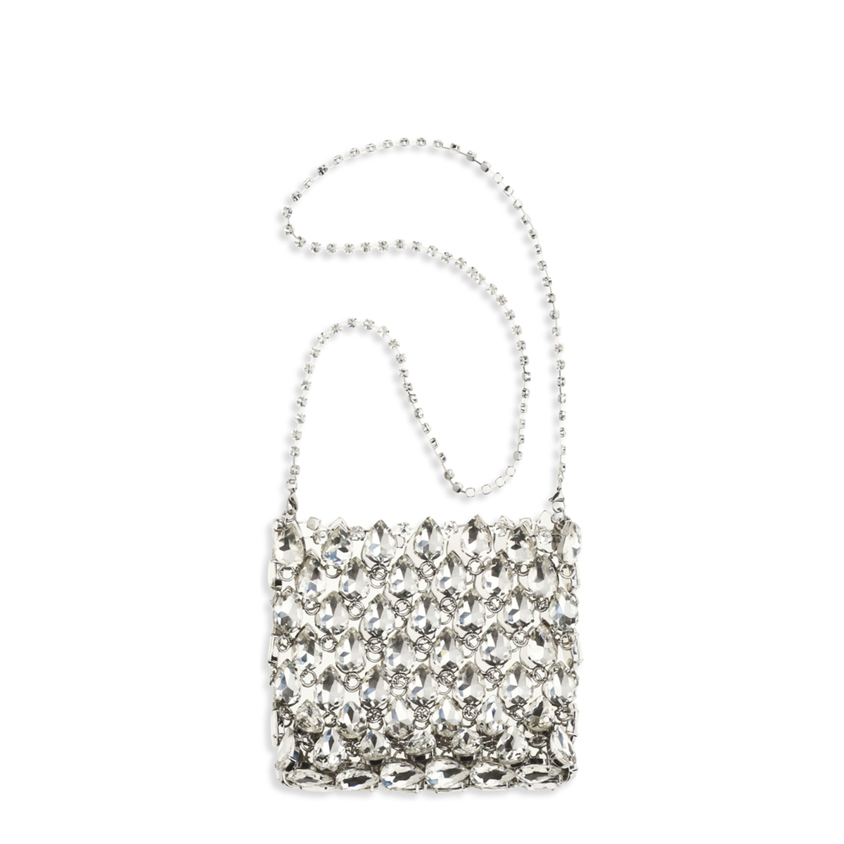 Mini Crystal Chainmail Bag - Silver - Image 2