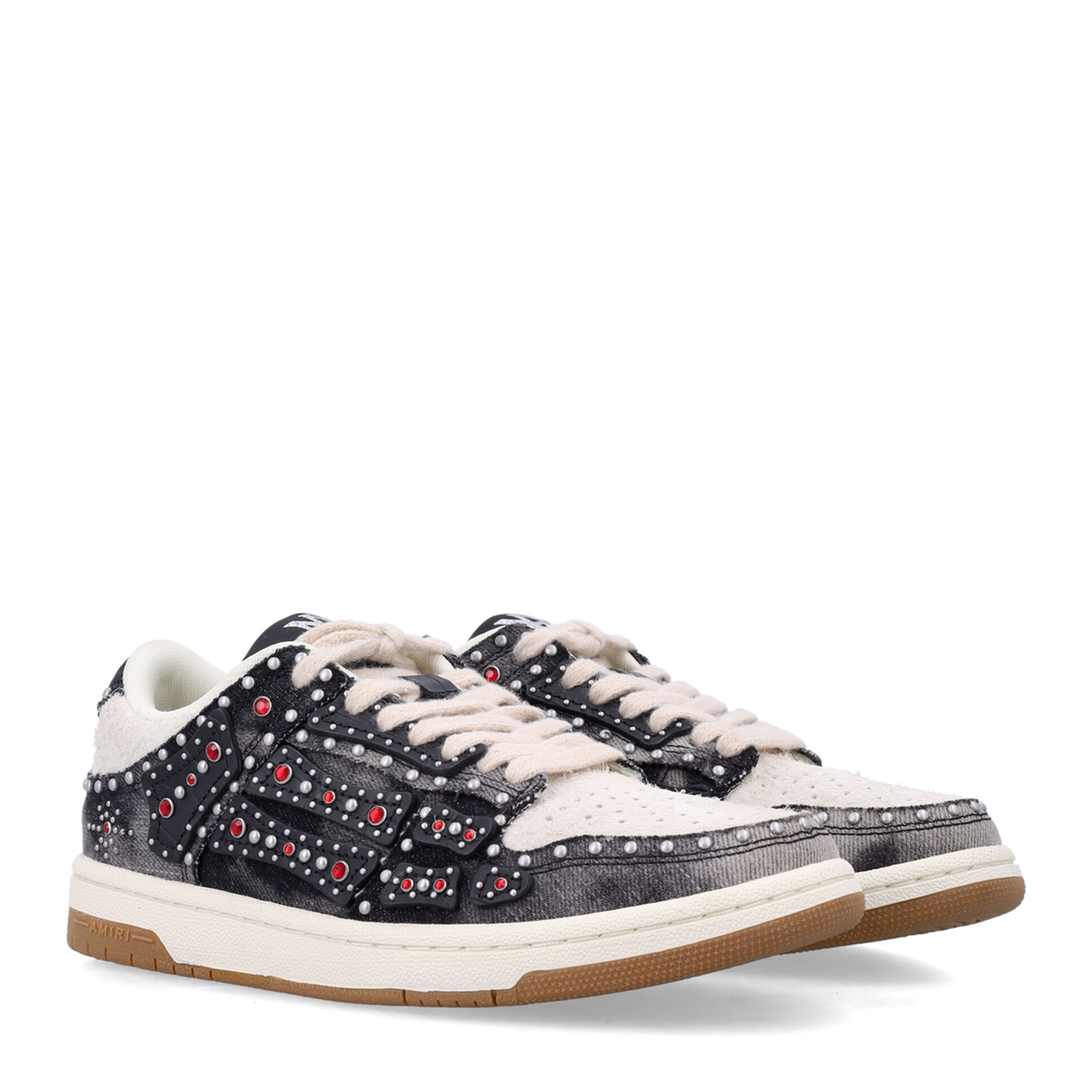 Skel Top Black Sneaker With Beads And Crystals - Image 3