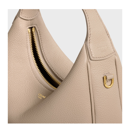 Lulu Grain Leather Bag Beige - Image 4