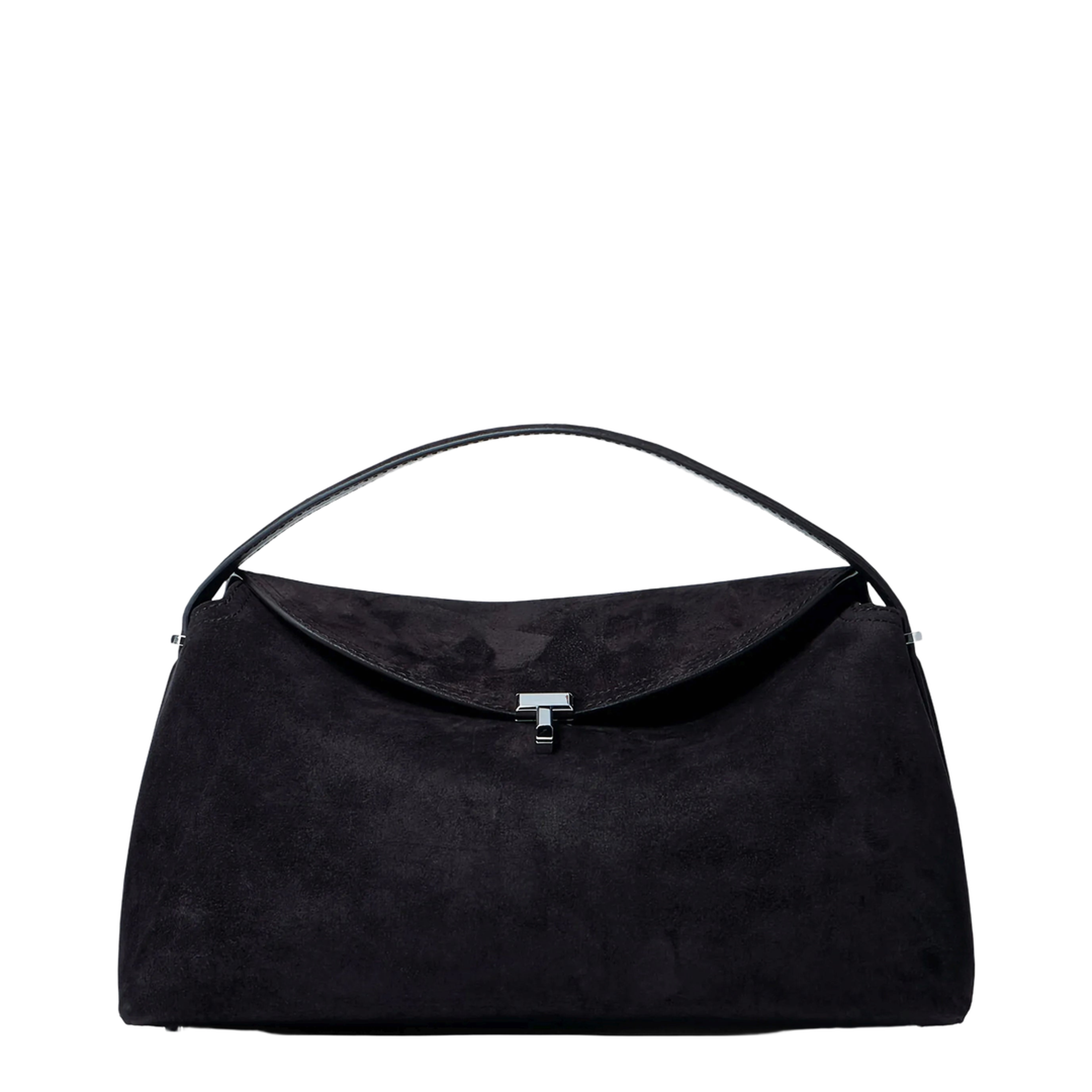 T-Lock Small Suede Top Handle Bag - Espresso - Image 1