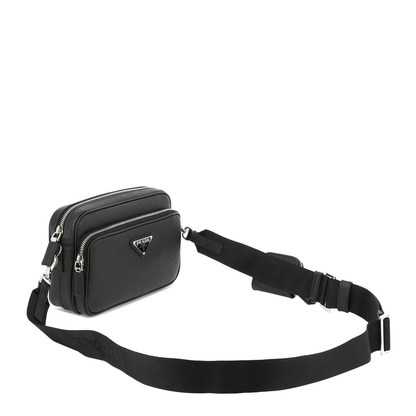 Black Leather Crossbody Bag - Image 2