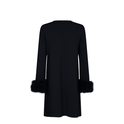 V Logo and Feather-Detail Knitted Dress - Image 2
