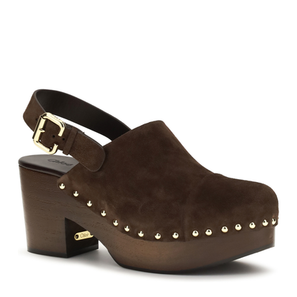 Jeannette Wedge Clogs In Glossy Calfskin - Image 2
