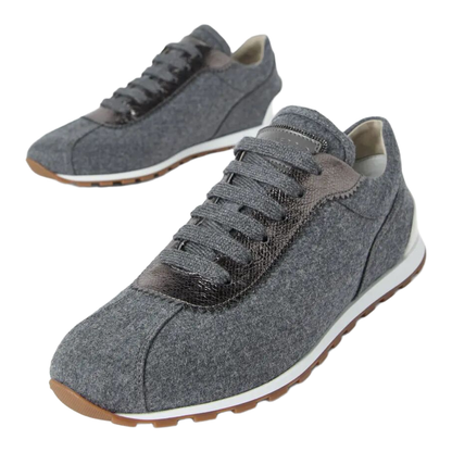 Virgin Wool Flannel and Lamé Calfskin Runners with Monili - Image 5