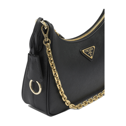 Re-Edition Mini Saffiano Leather Bag - Black - Image 3