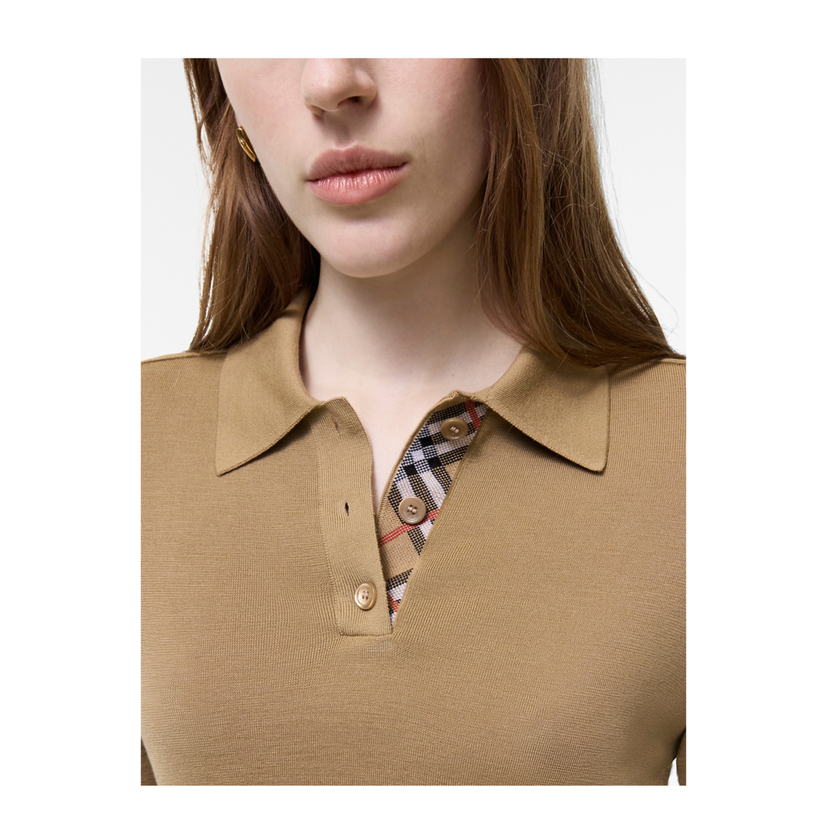 Knit Polo With Check Trim - Image 3