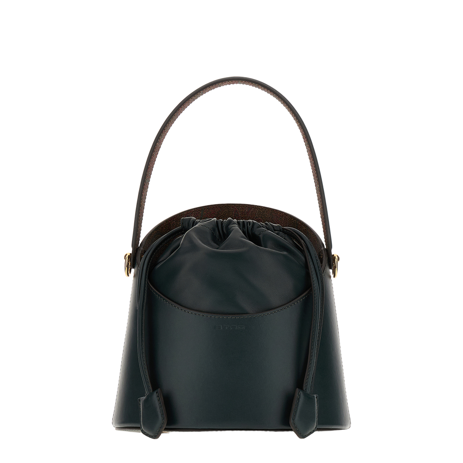 Elegant Green Leather Bucket Bag - Image 4