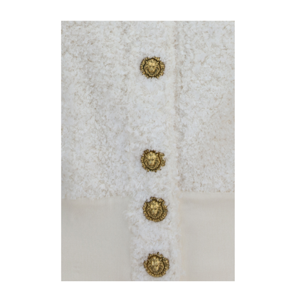 Tweed Bomber Jacket with Lion-Head Buttons - Image 3