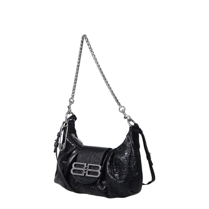 Black Leather Small Pamela Shoulder Bag - Image 2