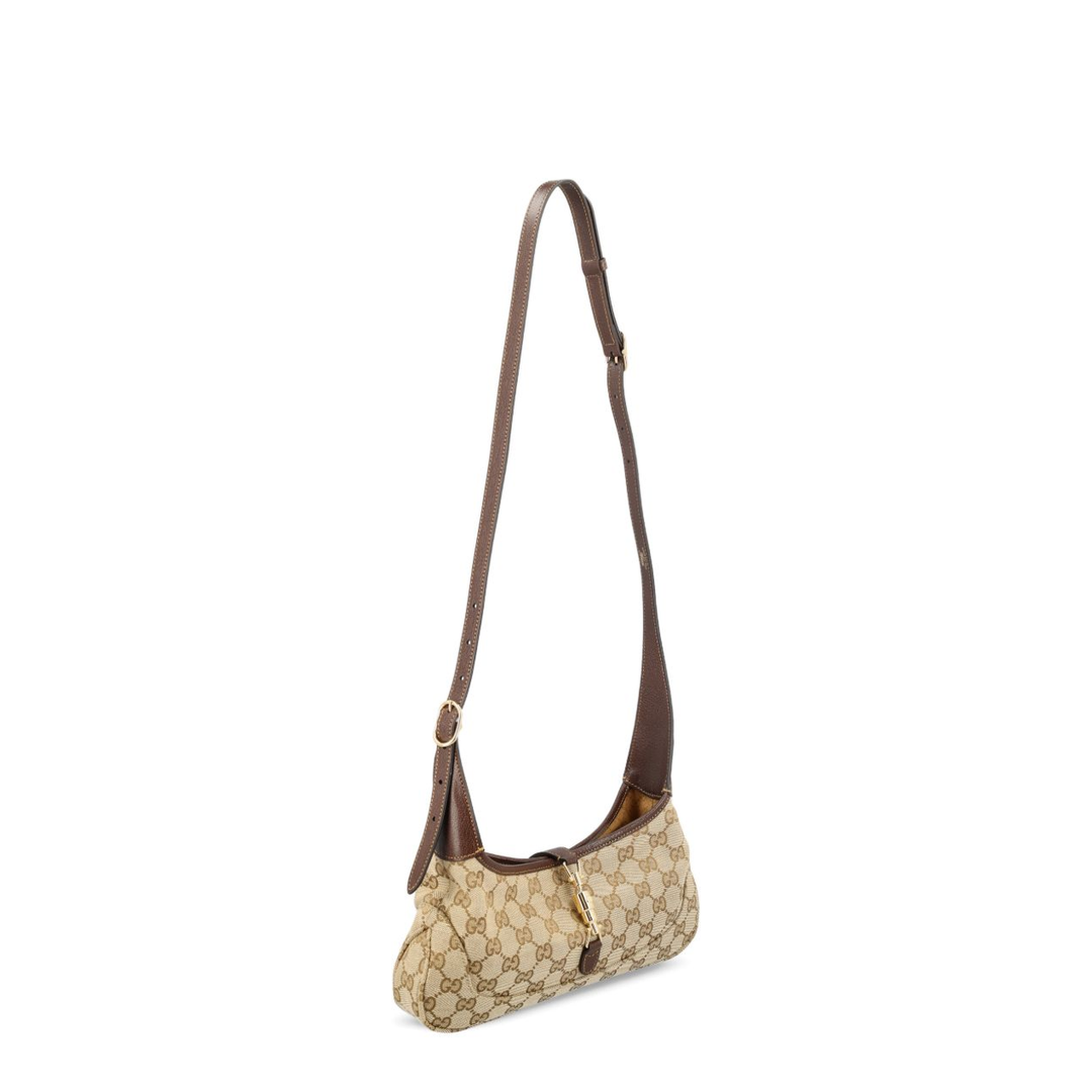 Jackie Slim Medium GG Canvas Shoulder Bag - Sand and Dark Brown - Image 3