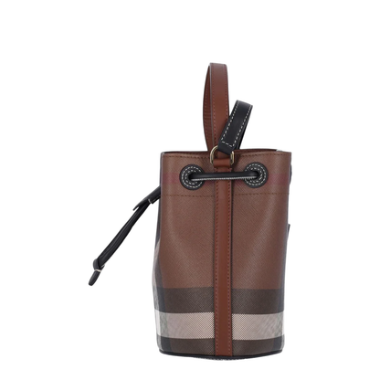 TB Mini PU-Polyester-Cotton Bucket Bag - Brown - Image 5