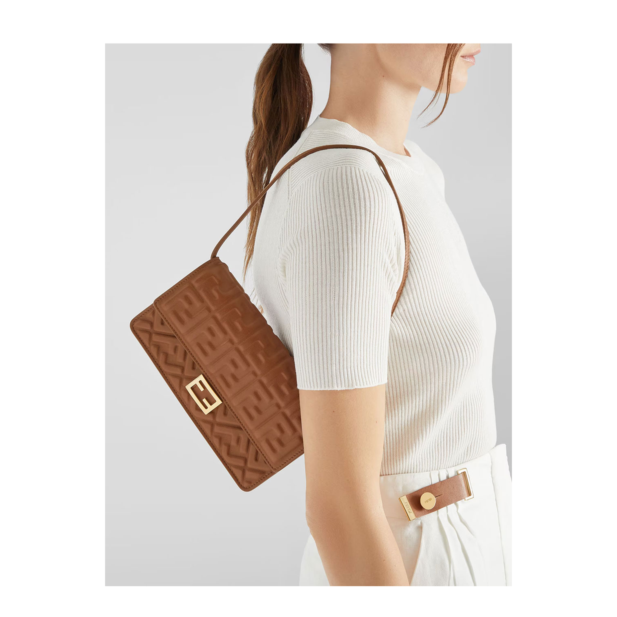 Wallet on Chain Baguette in Nappa Leather with FF Motif - Image 2