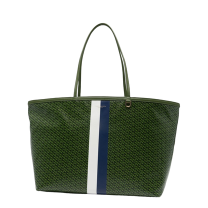 Racer Coated Canvas Tote - Green - Image 1