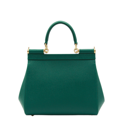 Sicily Medium Calfskin Handbag - Emerald Green - Image 6