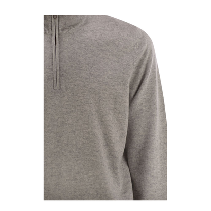 High-necked cashmere sweater with zip opening - Image 3