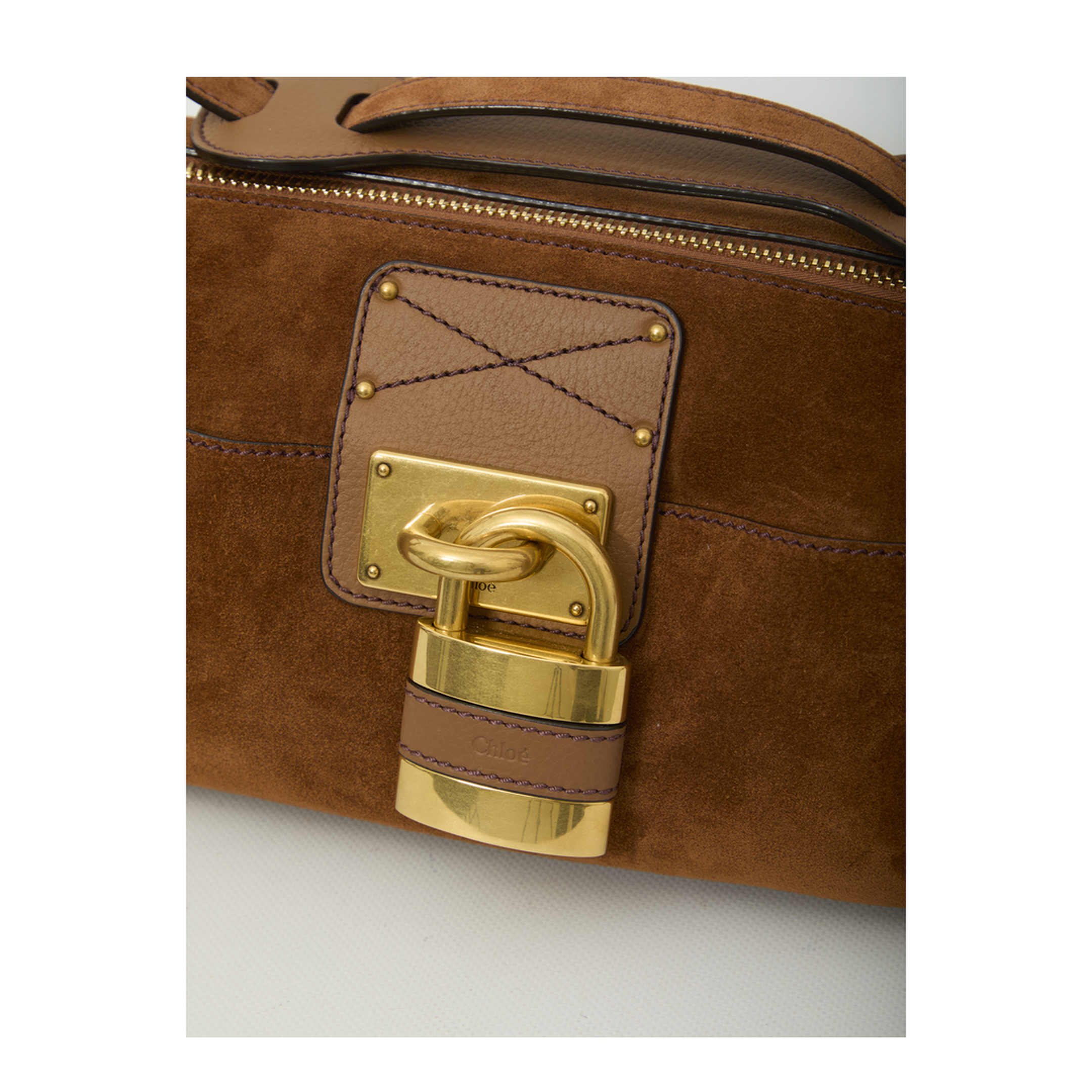 Paddington Suede Calfskin Crossbody - Vintage Brown - Image 4