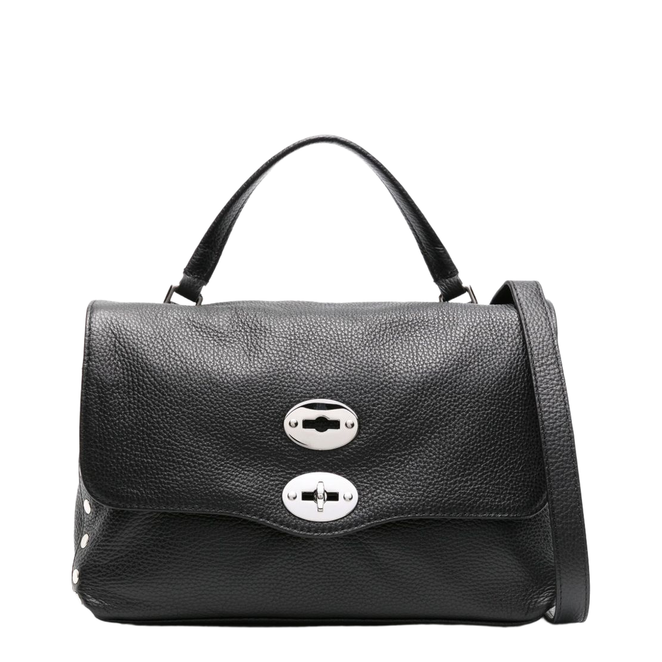 Postina Daily Small Calfskin Top-Handle Bag - Nero - Image 1
