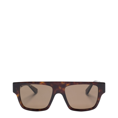 Rectangular Frame Sunglasses in Dark Tortoiseshell - Image 1