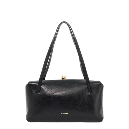Black Leather Goji Pillow Handbag - Image 1