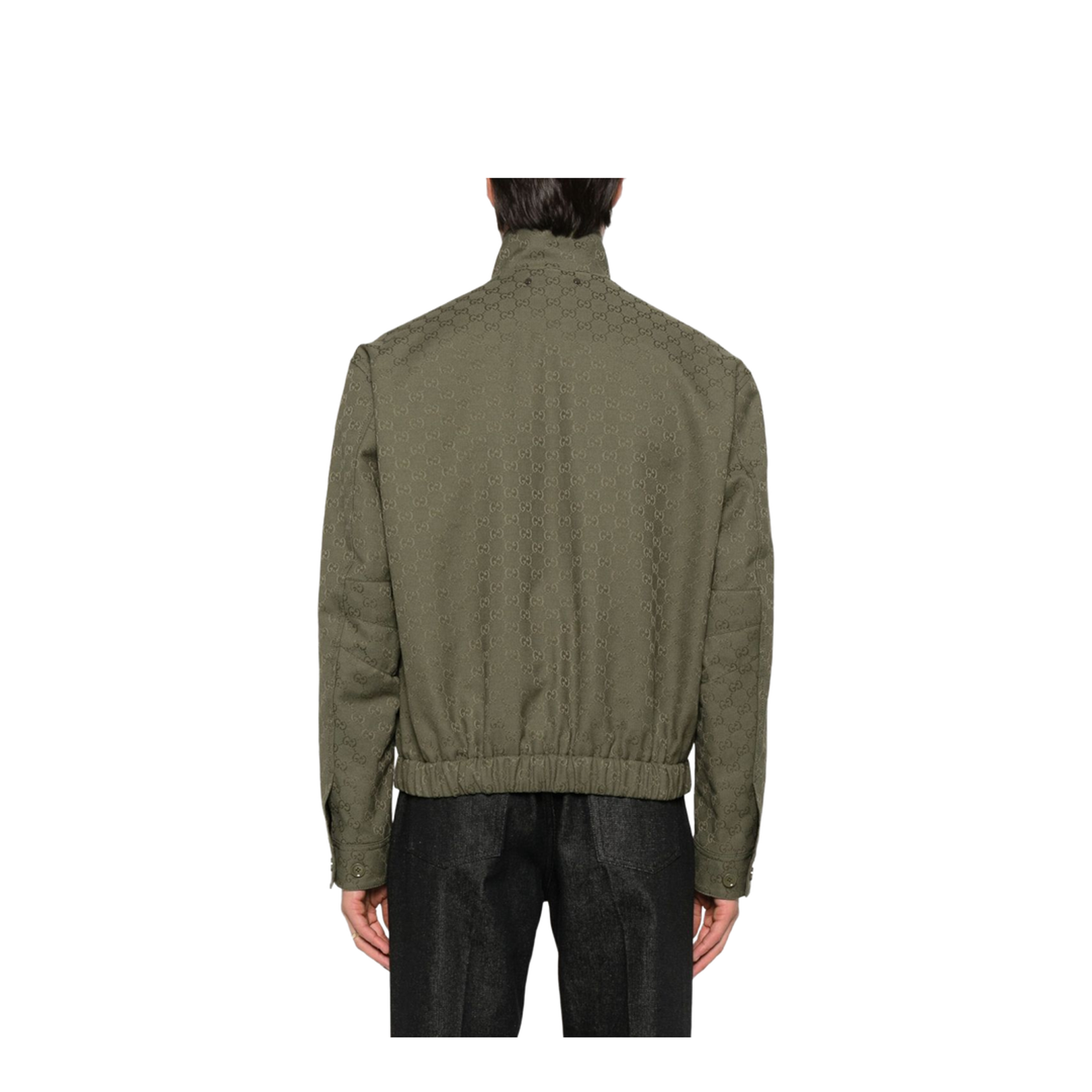 Canvas Bomber Jacket in Forest Green - Image 5