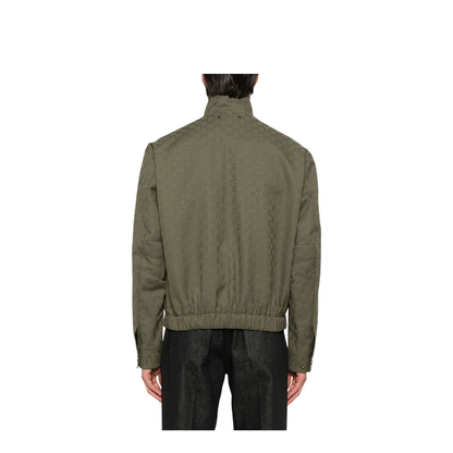 Canvas Bomber Jacket in Forest Green - Image 5