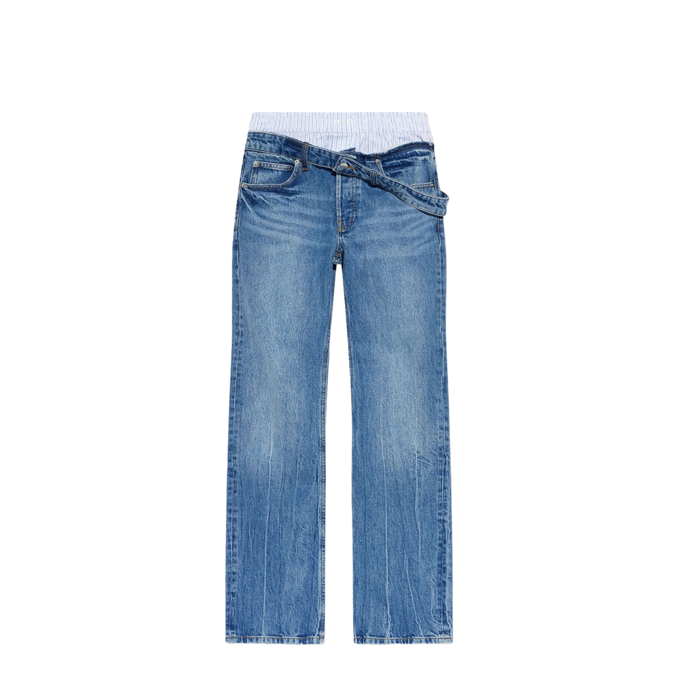 Boxer Detail and Drop Waistband Slim Fit Jeans - Image 1