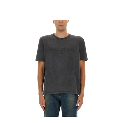 Vintage Embroidered T-shirt Grey - Image 1