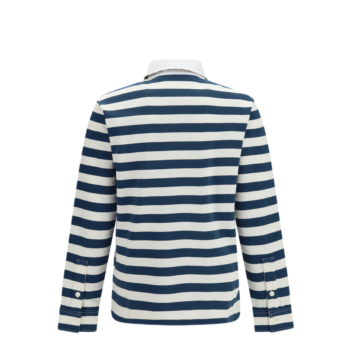 Striped Long Sleeve Cotton Polo - Image 2