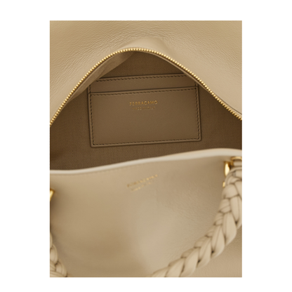 Handbag (M) Leather Beige - Image 4