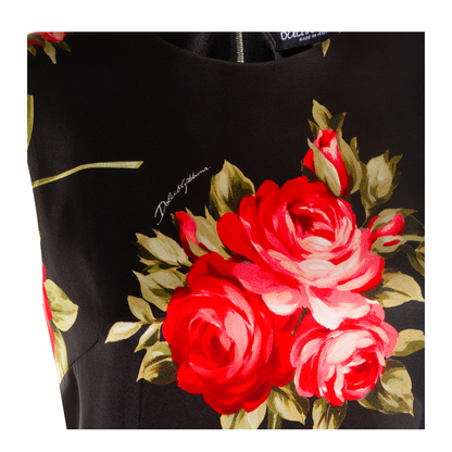 Bouquet Rose Print Satin Midi Dress - Image 5