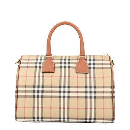 Check Medium Bowling Bag - Beige - Image 3
