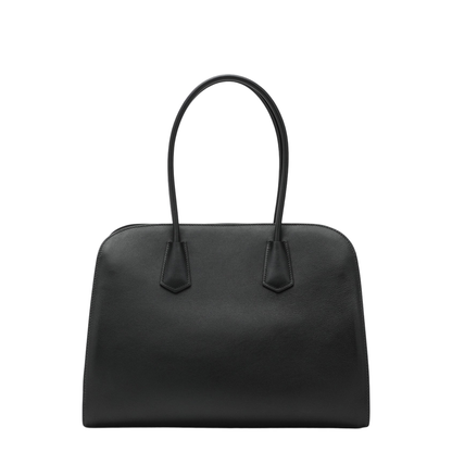 Large Leather Tote Bag - Black - Image 2