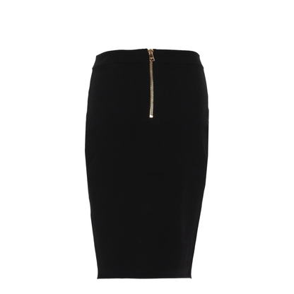Black Tweed Pencil Skirt - Image 3