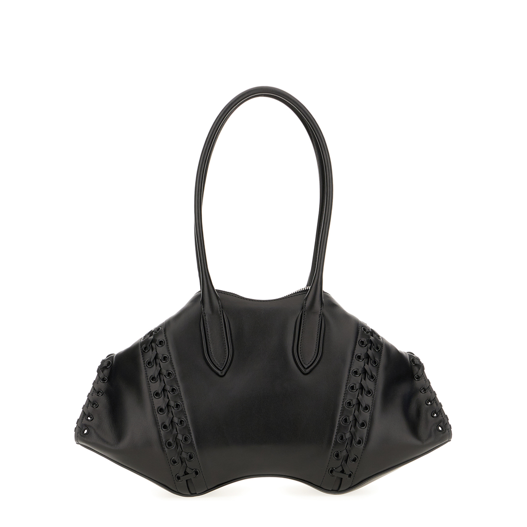 Manta Leather Shoulder Bag - Black - Image 3