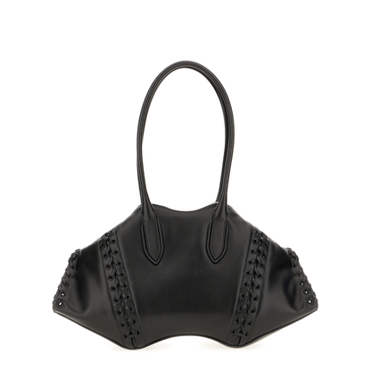 Manta Leather Shoulder Bag - Black - Image 3