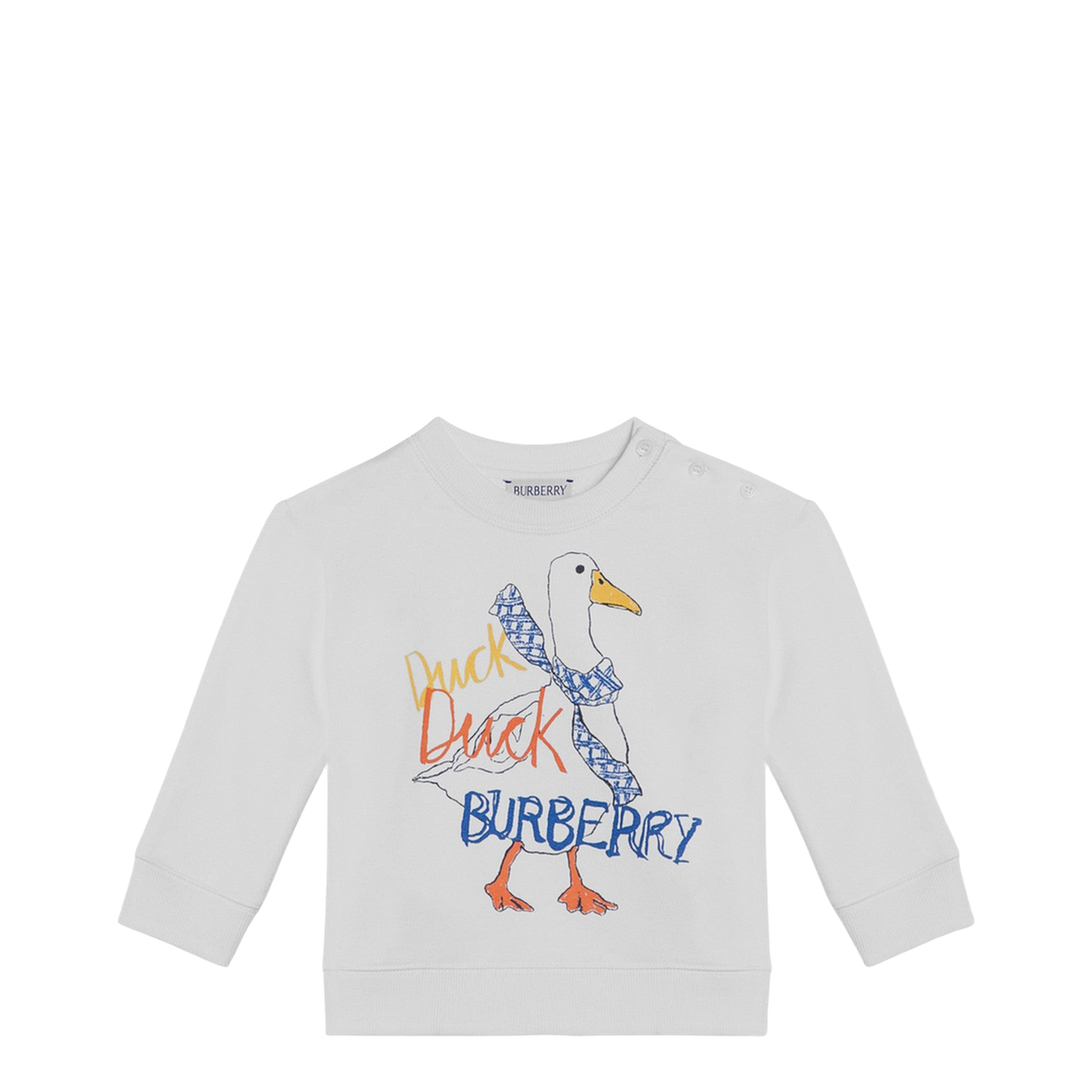White Sweatshirt with Logo Print - Image 1