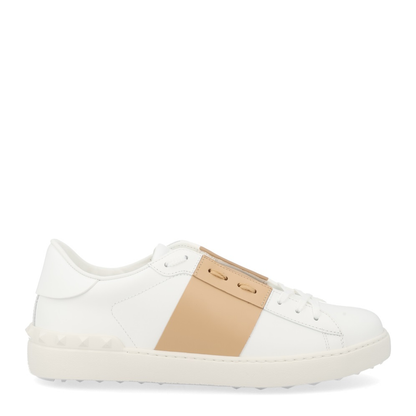 Open Sneaker in Smooth Leather - White - Image 1