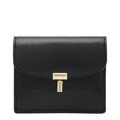 Black Smooth-Leather T-Lock Card Holder - Image 1
